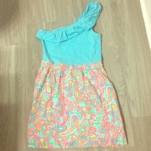 Lilly Pulitzer One Shoulder Make A Splash Dress